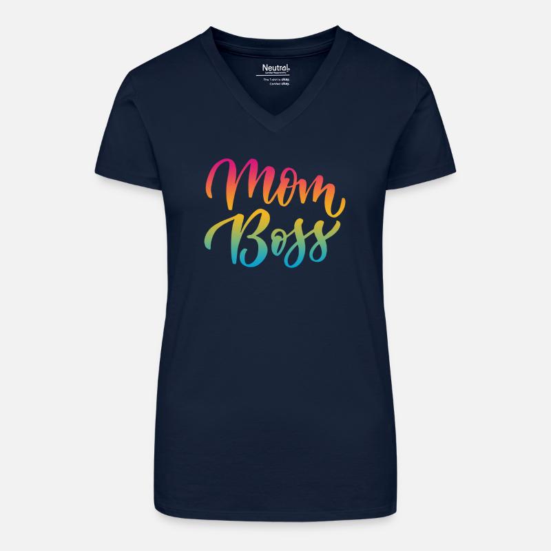 Meilleure maman - T-shirt bio col V Femme - bleu foncé