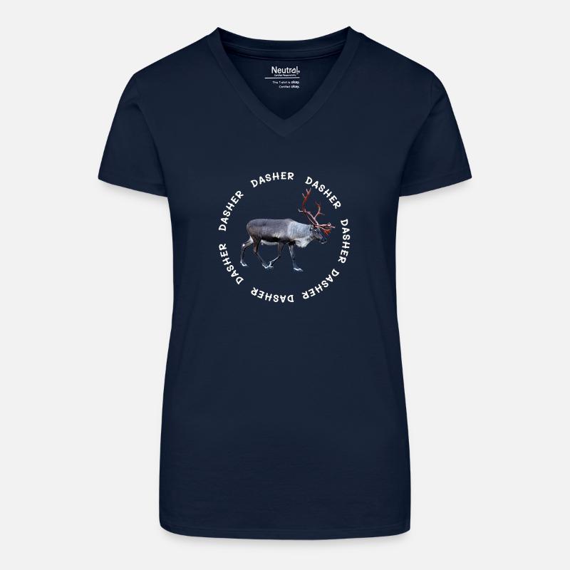 DASHER - Bio Frauen T-Shirt mit V-Ausschnitt - Dunkelblau