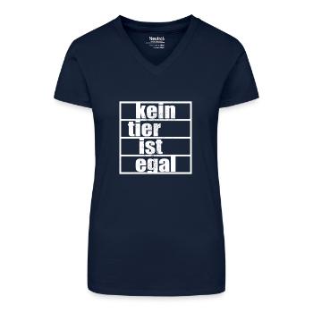 Kein Tier Ist Egal Pro Vegan Vegetarier Tierschutz - Bio Frauen T-Shirt mit V-Ausschnitt - Dunkelblau - Vorne