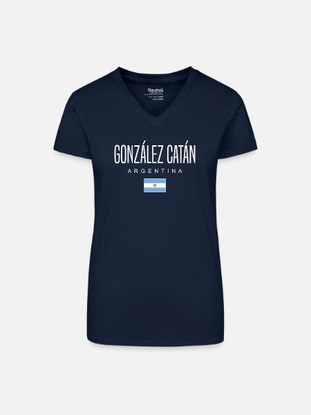 González Catán Argentinien Argentinier - Bio Frauen T-Shirt mit V-Ausschnitt - Dunkelblau
