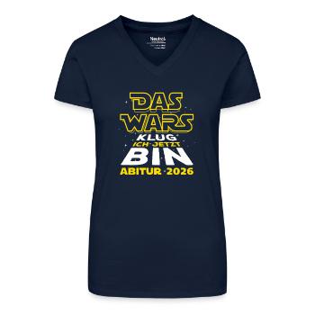 Das Wars | Abi 2026 - Abitur - Klug ich jetzt bin - Bio Frauen T-Shirt mit V-Ausschnitt - Dunkelblau - Vorne