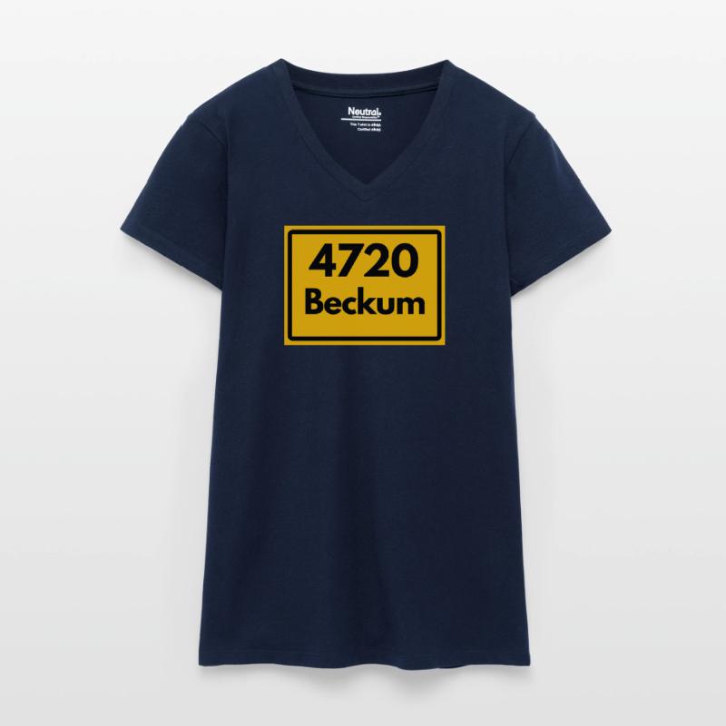 OLD POSTCODE POSTCODE RETRO 4720 BECKUM – NRW Organic Women's V-Neck T-Shirt