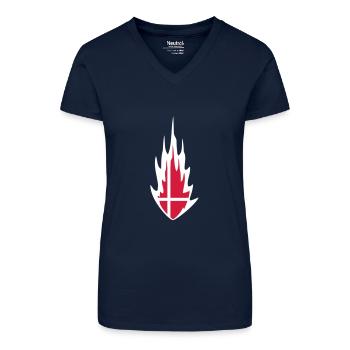 Denmark Danmark Fire Flame Design - Organic Women's V-Neck T-Shirt - navy blue - Front