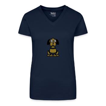 hund witzig süss - Bio Frauen T-Shirt mit V-Ausschnitt - Dunkelblau - Vorne