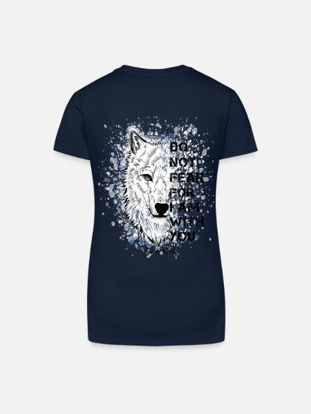 Religiöses Zitat Bibelvers - Bio Frauen T-Shirt mit V-Ausschnitt - Dunkelblau