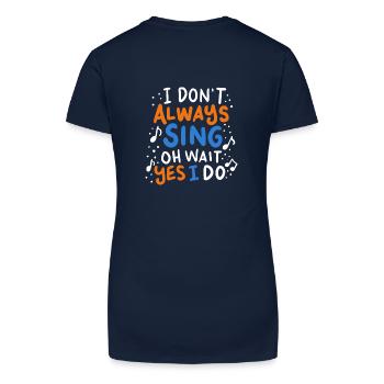 Singer - Organic Women's V-Neck T-Shirt - navy blue - Back