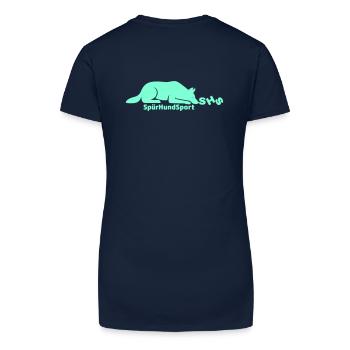 SHS Logo aquamarin - Bio Frauen T-Shirt mit V-Ausschnitt - Dunkelblau - Hinten