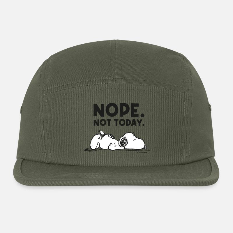 Peanuts Snoopy Nope Not Today Bürohumor - Canvas Camper Cap - Olivgrün