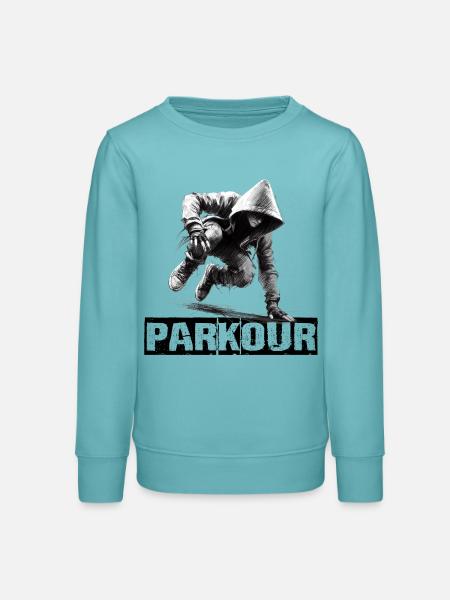 Parkour - Teenager Organic Sweatshirt Mini Changer von Stanley/Stella - Pastelltürkis