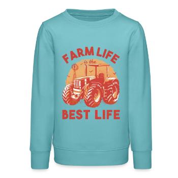Farm Life is the Best Life Traktor Landleben - Teenager Organic Sweatshirt Mini Changer von Stanley/Stella - Pastelltürkis - Vorne - AI Model Teenager Male light (155cm)