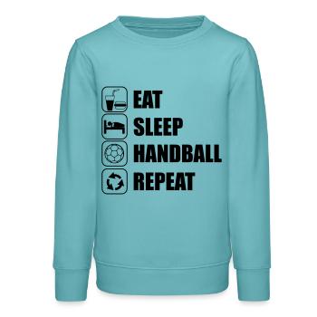 EAT SLEEP HANDBALL - Teenager Organic Sweatshirt Mini Changer von Stanley/Stella - Pastelltürkis - Vorne - AI Model Teenager Male light (155cm)