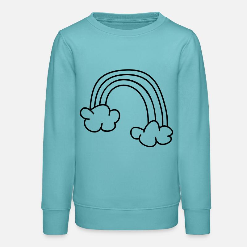Kinderzeichnungen: Regenbogen - Sweat ado bio Stanley/Stella - turquoise pastel