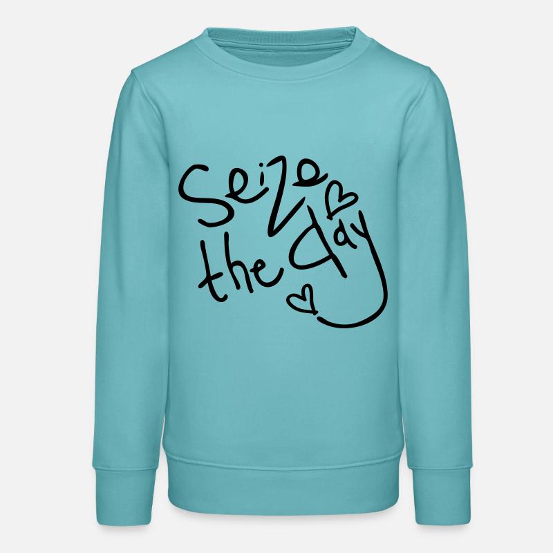 Saisir le jour - Sweat ado bio Stanley/Stella - turquoise pastel