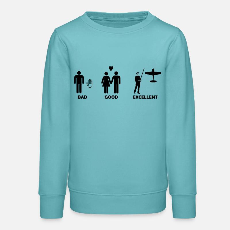 bad good excellent rc pilot - Teens Organic Sweatshirt by Stanley/Stella - pastel turquoise