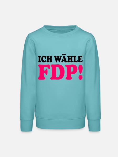 Fdp - ich wähle fdp - Teenager Organic Sweatshirt Mini Changer von Stanley/Stella - Pastelltürkis