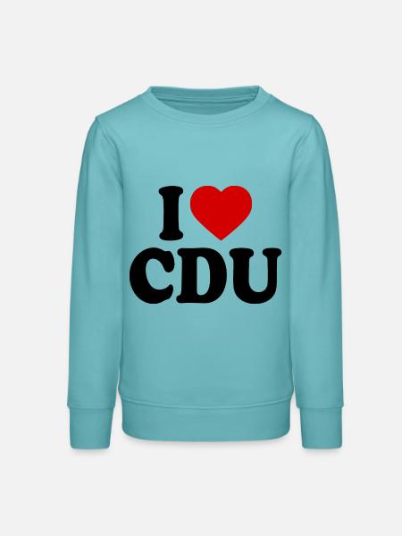 I love cdu - Teenager Organic Sweatshirt Mini Changer von Stanley/Stella - Pastelltürkis
