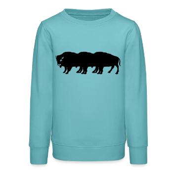 bisons - Teenager Organic Sweatshirt Mini Changer von Stanley/Stella - Pastelltürkis - Vorne - AI Model Teenager Male light (155cm)