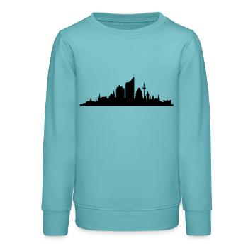 Skyline Leipzig central - Sweat ado bio Stanley/Stella - turquoise pastel - Devant - AI Model Teenager Male light (155cm)