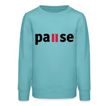 Pause - Teens Organic Sweatshirt by Stanley/Stella - pastel turquoise - Front - AI Model Teenager Male light (155cm)