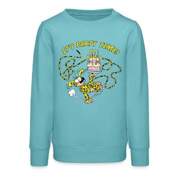 Marsupilami It's Party Time Geburtstagsdesign - Teenager Organic Sweatshirt Mini Changer von Stanley/Stella - Pastelltürkis - Vorne - AI Model Teenager Male light (155cm)