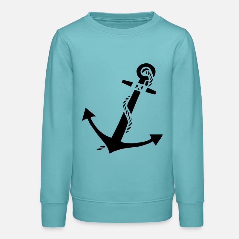 anchor - Teens Organic Sweatshirt by Stanley/Stella - pastel turquoise