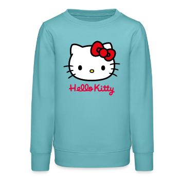 Hello Kitty Klassisch Mit Hello Kitty Schriftzug - Teenager Organic Sweatshirt Mini Changer von Stanley/Stella - Pastelltürkis - Vorne - AI Model Teenager Male light (155cm)