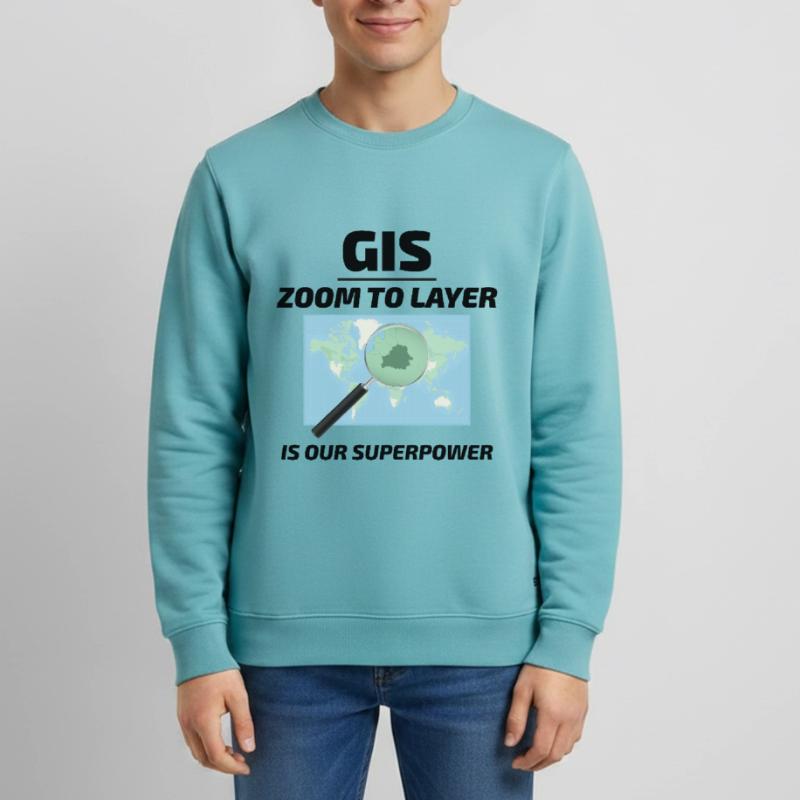 GIS Zoom to Layer Mapping Geospatial Tech Teens Organic Sweatshirt by Stanley/Stella