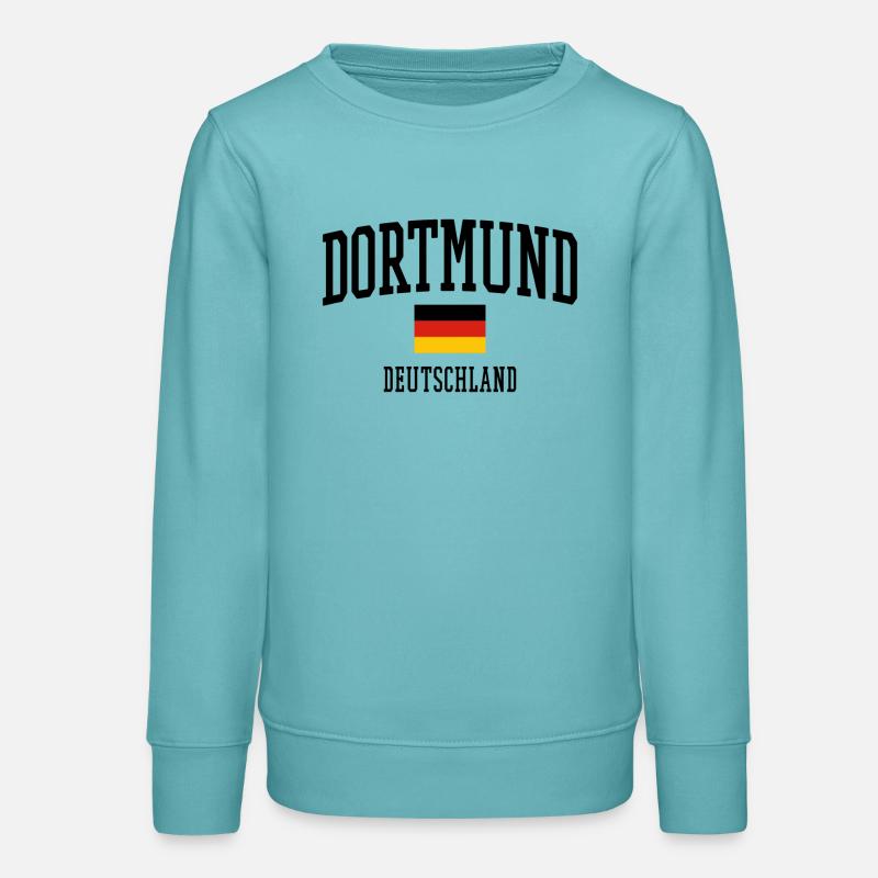 Conception du drapeau de Dortmund Allemagne - Sweat ado bio Stanley/Stella - turquoise pastel