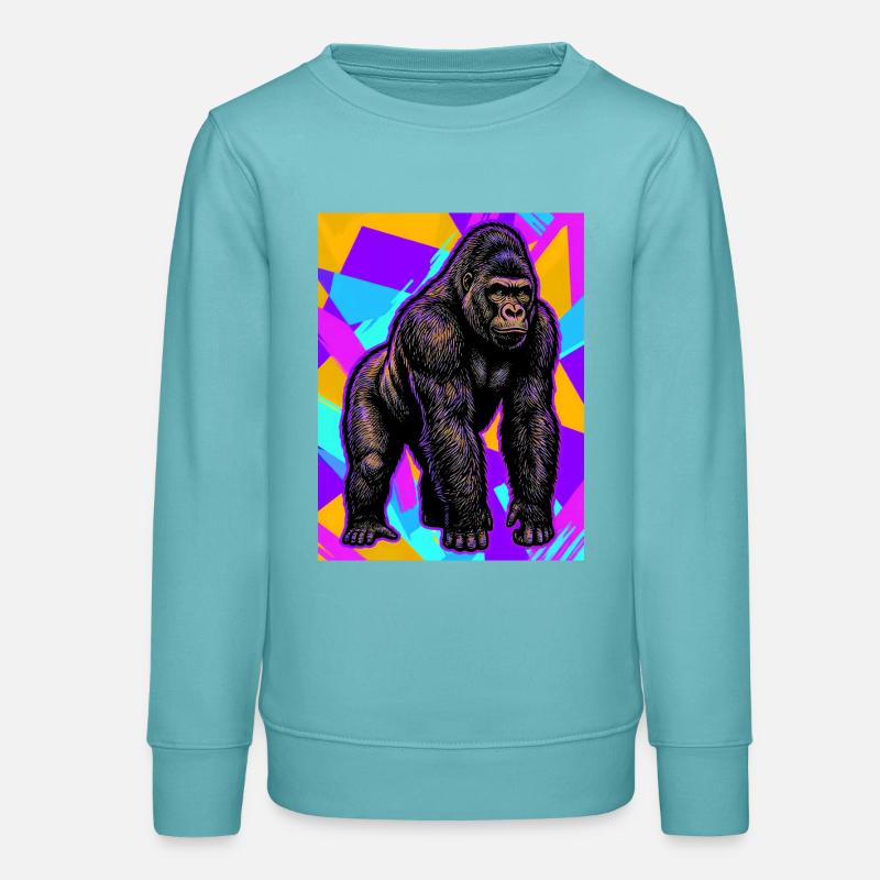gorille - Sweat ado bio Stanley/Stella - turquoise pastel