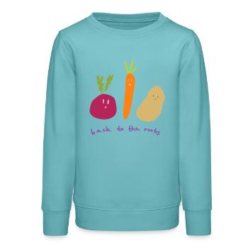 Retour aux racines - Sweat ado bio Stanley/Stella - turquoise pastel - Devant - AI Model Teenager Male light (155cm)