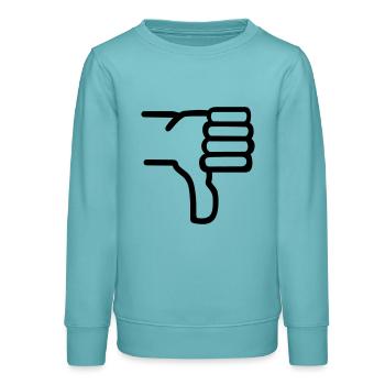 Thumbs down - Teens Organic Sweatshirt by Stanley/Stella - pastel turquoise - Front - AI Model Teenager Male light (155cm)