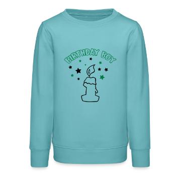 birthday_boy_1 - Sweat ado bio Stanley/Stella - turquoise pastel - Devant - AI Model Teenager Male light (155cm)