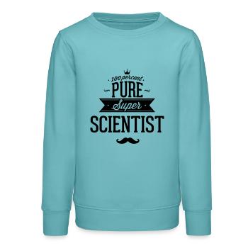 100 % scientifiques - Sweat ado bio Stanley/Stella - turquoise pastel - Devant - AI Model Teenager Male light (155cm)