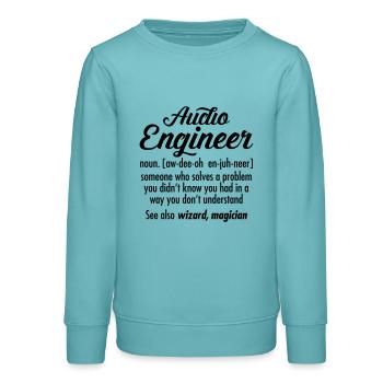 Audio Engineer - Definition - Teens Organic Sweatshirt by Stanley/Stella - pastel turquoise - Front - AI Model Teenager Male light (155cm)