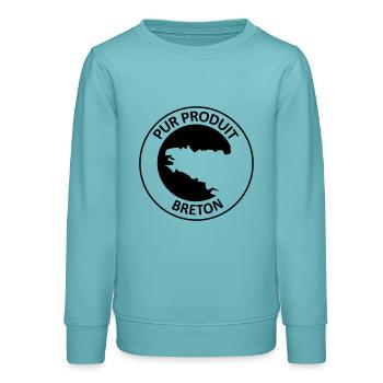 Pur Produit Breton - Sweat ado bio Stanley/Stella - turquoise pastel - Devant - AI Model Teenager Male light (155cm)