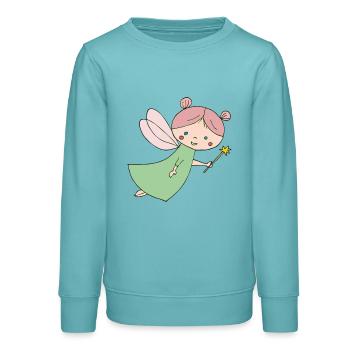 fée - Sweat ado bio Stanley/Stella - turquoise pastel - Devant - AI Model Teenager Male light (155cm)