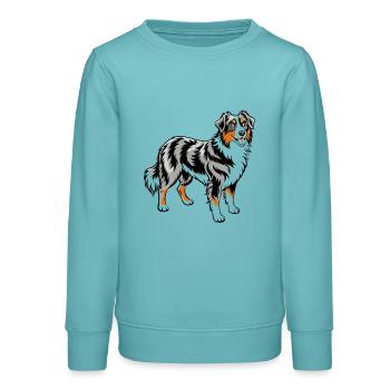 Australischer Schäferhund - Teenager Organic Sweatshirt Mini Changer von Stanley/Stella - Pastelltürkis - Vorne - AI Model Teenager Male light (155cm)