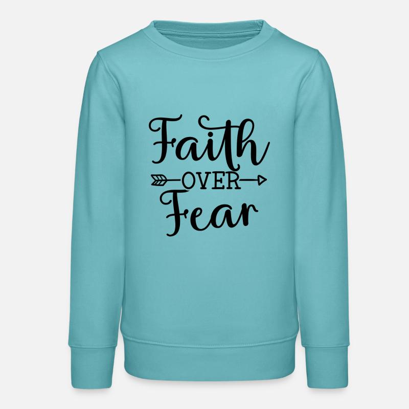 La croyance plutôt que la peur - Sweat ado bio Stanley/Stella - turquoise pastel
