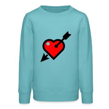 Herz - Teenager Organic Sweatshirt Mini Changer von Stanley/Stella - Pastelltürkis - Vorne - AI Model Teenager Male light (155cm)