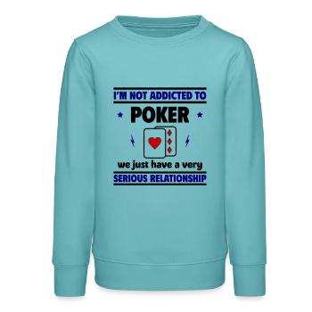 I'm not addicted to poker - Teens Organic Sweatshirt by Stanley/Stella - pastel turquoise - Front - AI Model Teenager Male light (155cm)