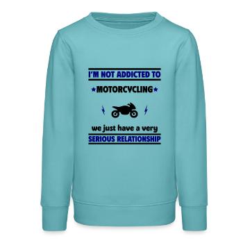 Ich bin nicht süchtig nach Motorradfahren - Teenager Organic Sweatshirt Mini Changer von Stanley/Stella - Pastelltürkis - Vorne - AI Model Teenager Male light (155cm)