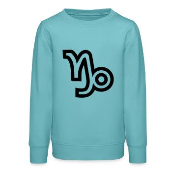Capricorne - Sweat ado bio Stanley/Stella - turquoise pastel - Devant - AI Model Teenager Male light (155cm)