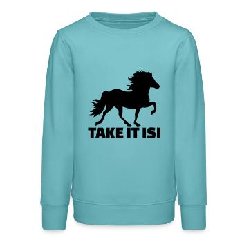 Islandpferd - Teenager Organic Sweatshirt Mini Changer von Stanley/Stella - Pastelltürkis - Vorne - AI Model Teenager Male light (155cm)