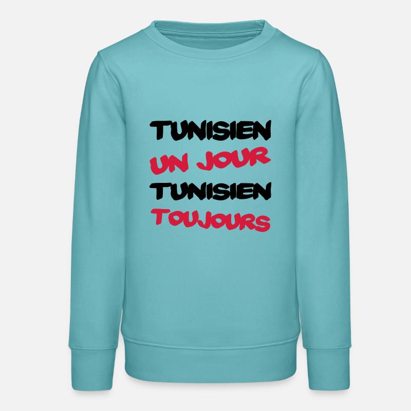 TUNISIEN un jour... - Sweat ado bio Stanley/Stella - turquoise pastel