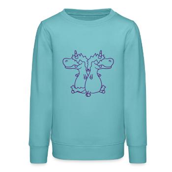 2 lustige komische dumme Einhorn Freunde - Teenager Organic Sweatshirt Mini Changer von Stanley/Stella - Pastelltürkis - Vorne - AI Model Teenager Male light (155cm)