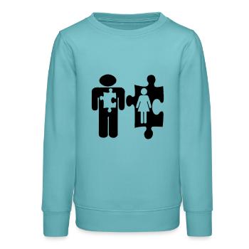 Mississippi Droit - Sweat ado bio Stanley/Stella - turquoise pastel - Devant - AI Model Teenager Male light (155cm)