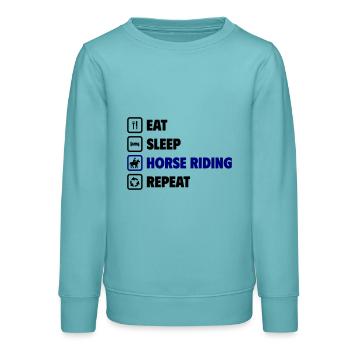 Essen Schlaf Reiten Wiederholen - Teenager Organic Sweatshirt Mini Changer von Stanley/Stella - Pastelltürkis - Vorne - AI Model Teenager Male light (155cm)