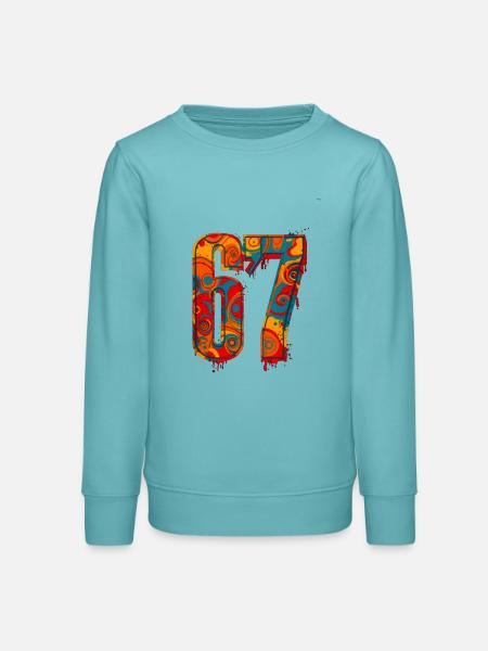 Psychedelic 67 Digits - Teenager Organic Sweatshirt Mini Changer von Stanley/Stella - Pastelltürkis