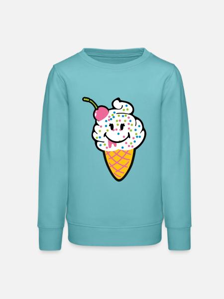 Smiley Kawaii Icecream - Teenager Organic Sweatshirt Mini Changer von Stanley/Stella - Pastelltürkis