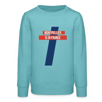 Montpellier liegt in Frankreich: Kindergeschenk - Teenager Organic Sweatshirt Mini Changer von Stanley/Stella - Pastelltürkis - Vorne - AI Model Teenager Male light (155cm)